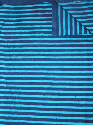 Indigo Blue Hand Block Printed Cotton Cambric Fabric Per Meter - F0916462