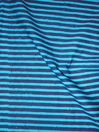 Indigo Blue Hand Block Printed Cotton Cambric Fabric Per Meter - F0916462