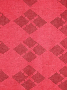 Light Red Maroon Hand Block Printed Cotton Cambric Fabric Per Meter - F0916461