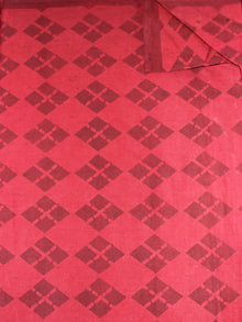 Light Red Maroon Hand Block Printed Cotton Cambric Fabric Per Meter - F0916461