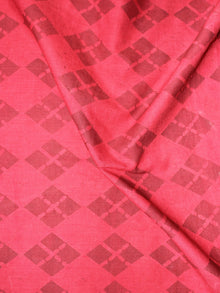 Light Red Maroon Hand Block Printed Cotton Cambric Fabric Per Meter - F0916461