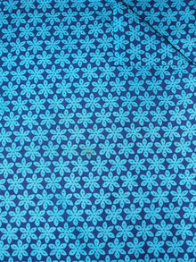 Indigo Blue Hand Block Printed Cotton Cambric Fabric Per Meter - F0916460