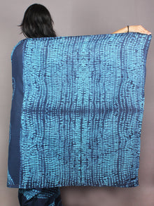 Indigo Sky Blue Shibori Dyed Cotton Mul Saree  - S03170760