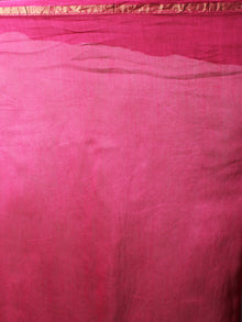 Maroon Pink Orange Hand Block Printed in Natural Colors Chanderi Saree - S03170777