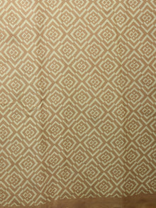 Goldenrod Yellow White Hand Block Printed in Natural Colors Cotton Mul Saree - S03170797