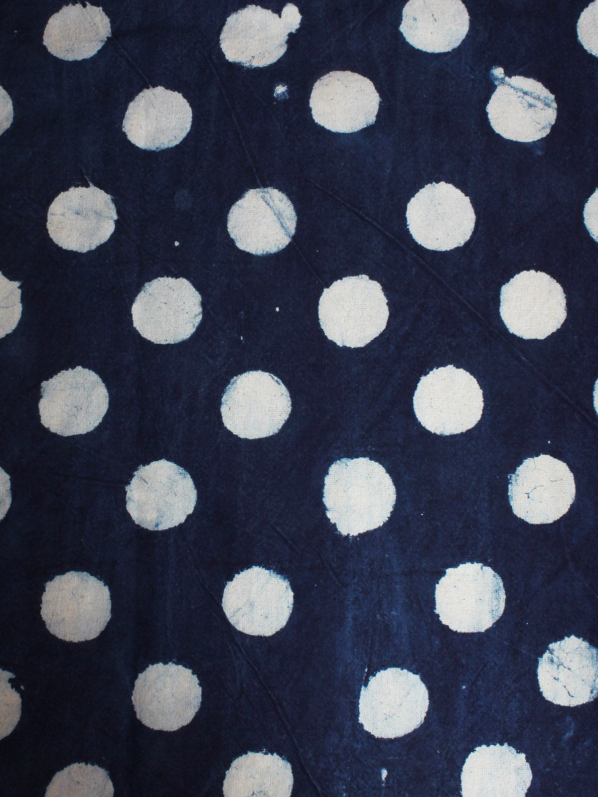 Indigo White Hand Block Printed Cotton Cambric Fabric Per Meter - F0916405