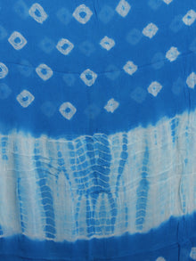 Sky Blue Ivory Hand Shibori Dyed Cotton Suit-Salwar Fabric With Chiffon Dupatta - S16281237