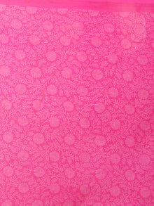 Pink Yellow White Block Printed in Natural Colors Cotton Mul Saree - S03170801