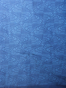 Indigo White Hand Block Printed in Natural Colors Cotton Mul Saree - S03170802