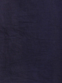 Red Indigo White Hand Block Printed Cotton Saree in Natural Colors - S03170841