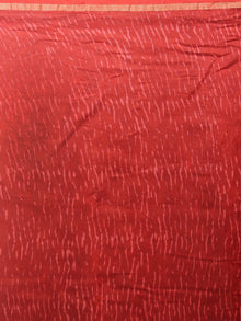 Red White Hand Block Printed in Natural Colors Chanderi Saree - S03170852