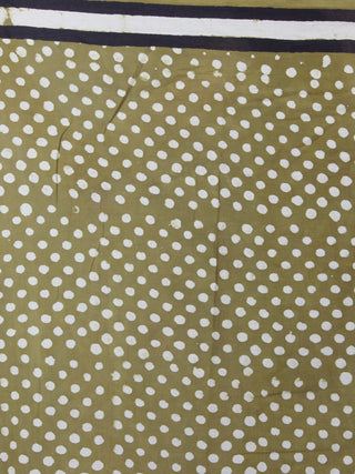 Asparagus Green White Maroon Pink Bagru Dabu Hand Block Printed in Cotton Mul Saree - S03170860