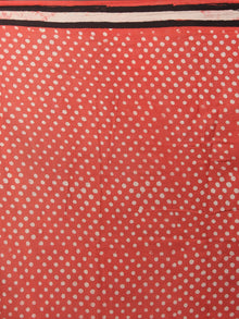 Red White Maroon Pink Bagru Dabu Hand Block Printed in Cotton Mul Saree - S03170862