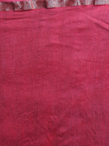 Red White Hand Block Printed in Natural Colors Chanderi Saree - S03170874