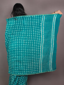 Fern Green White Hand Block Printed in Natural Colors Chanderi Saree - S03170888