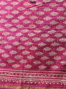 Fandango Pink Beige Hand Block Printed Chanderi Kurta-Salwar Fabric With Chanderi Dupatta - S1628089