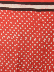 Red White Black Bagru Dabu Hand Block Printed in Cotton Mul Saree - S03170895