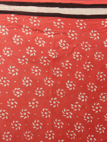 Black Red White Bagru Dabu Hand Block Printed in Cotton Mul Saree - S03170897