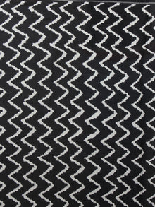 Black White Hand Block Printed in Natural Colors Cotton Mul Saree - S03170913