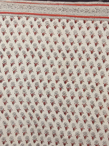 Ivory Maroon Black Hand Block Printed in Natural Colors Cotton Mul Saree - S03170937