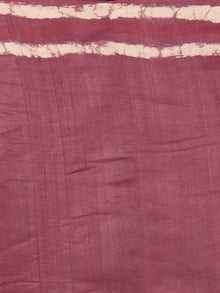 Tussar Handloom Silk Hand Block Printed Saree in Deep Onion Pink & Beige - S03170953