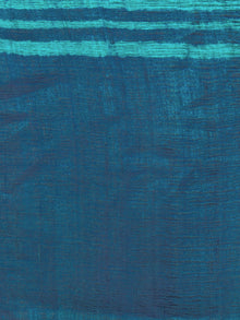Tussar Handloom Silk Hand Block Printed & Painted Saree in Pine Green - S03170960