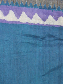 Fern Green Purple Hand Block Printed in Natural Colors Chanderi Saree With Geecha Border - S03170966