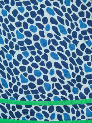 Indigo White Green Cotton Block Printed Suit - Set of 3 - SS01F028