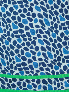 Indigo White Green Cotton Block Printed Suit - Set of 3 - SS01F028