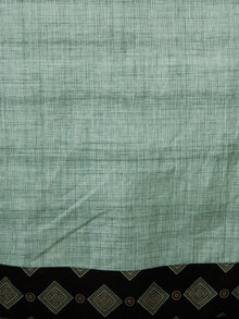 Sage Green Hand Embroidered South Handloom Cotton Kurta With Ajrakh Patch   - K133FXXX