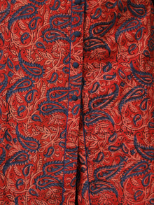 Crimson Red Indigo Hand Block Printed Ajrakh Asymmetric Kurta With Front Open - K88F1800