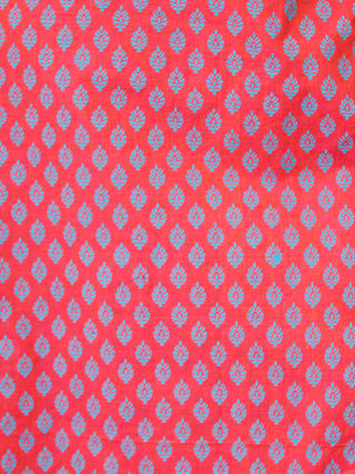 Coral Sky Blue South Handloom Cotton Kurta With Embroidery Details - K163FXXX