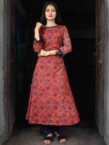 Red Indigo Beige Ajrakh Hand Block Printed Kurta - K136f1773