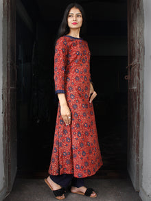 Red Indigo Beige Ajrakh Hand Block Printed Kurta - K136f1773