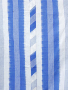 Blue White Handloom Double Ikat Kurta With Embroidery Details  - K159F856