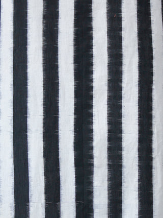 Black White Handloom Double Ikat Kurta With Embroidery Details  - K159F763