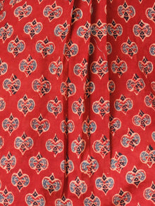 Cherry Red Black Ajrakh Hand Block Printed Kurta - K160F1775