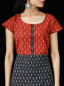 Rust Black Ivory Handloom Ikat Kurta  - K161F1460