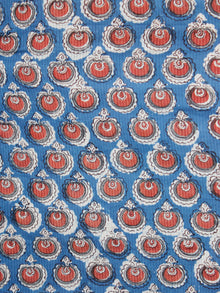 Indigo Rust Hand Block Printed Cotton Long Kurta With Pockets - K158F1838