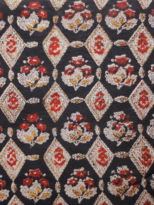 Black Beige Maroon Mustard Hand Block Printed Cotton Fabric Per Meter - F001F1842