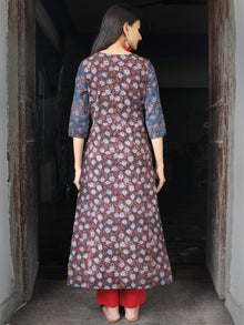 Indigo Black Maroon Ajrakh Hand Block Printed Kurta - K161F1577