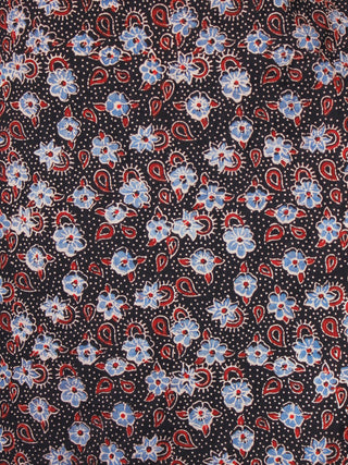 Indigo Black Maroon Ajrakh Hand Block Printed Kurta - K161F1577
