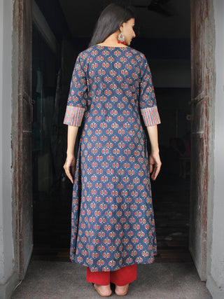 Indigo Maroon Beige Ajrakh Hand Block Printed Kurta - K162F1760