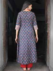 Indigo Maroon Beige Ajrakh Hand Block Printed Kurta - K162F1760