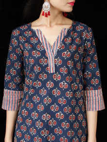 Indigo Maroon Beige Ajrakh Hand Block Printed Kurta - K162F1760