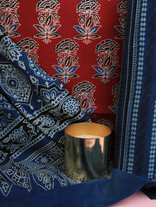 Indigo Red Ivory Hand Block Printed Suit Set (Set of 3) - SU01HB468