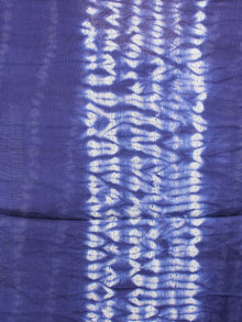 Indigo Shibori Hand Dyed in Natural Vegetable Colors Chanderi Dupatta - D0417058
