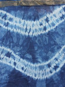 Indigo Shibori Hand Dyed in Natural Vegetable Colors Chanderi Dupatta - D0417059