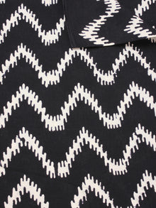 Black and White Natural Dyed Hand Block Printed Cotton Fabric Per Meter - F0916201