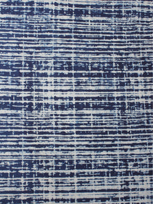 Indigo White Natural Dyed Hand Block Printed Cotton Fabric Per Meter - F0916206